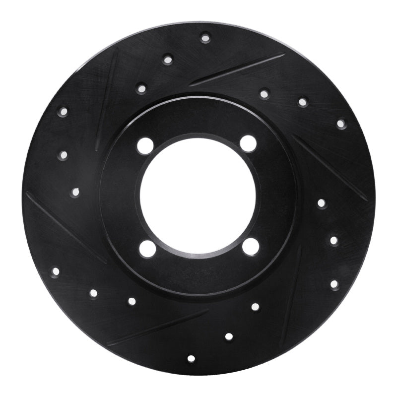R1 Concepts 67-74 Opel Manta Front Left Drilled & Slotted Black Brake Rotor