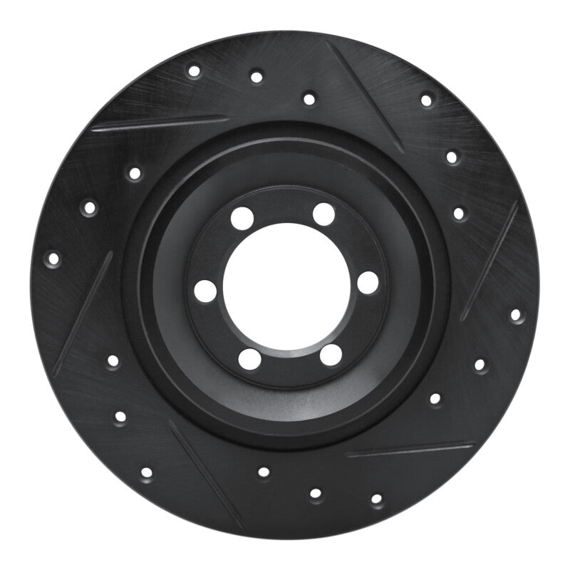 R1 Concepts 81-89 Alfa Romeo GTV-6 Rear Right Drilled & Slotted Black Brake Rotor