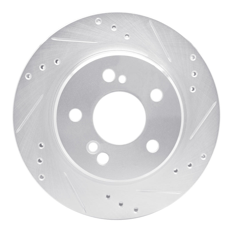 R1 Concepts 92-95 Mercedes-Benz E420 Rear Right Drilled & Slotted Silver Brake Rotor