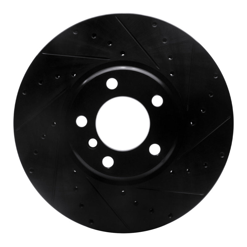 R1 Concepts 12-21 BMW 440I Gran Coupe Front Right Drilled & Slotted Black Brake Rotor
