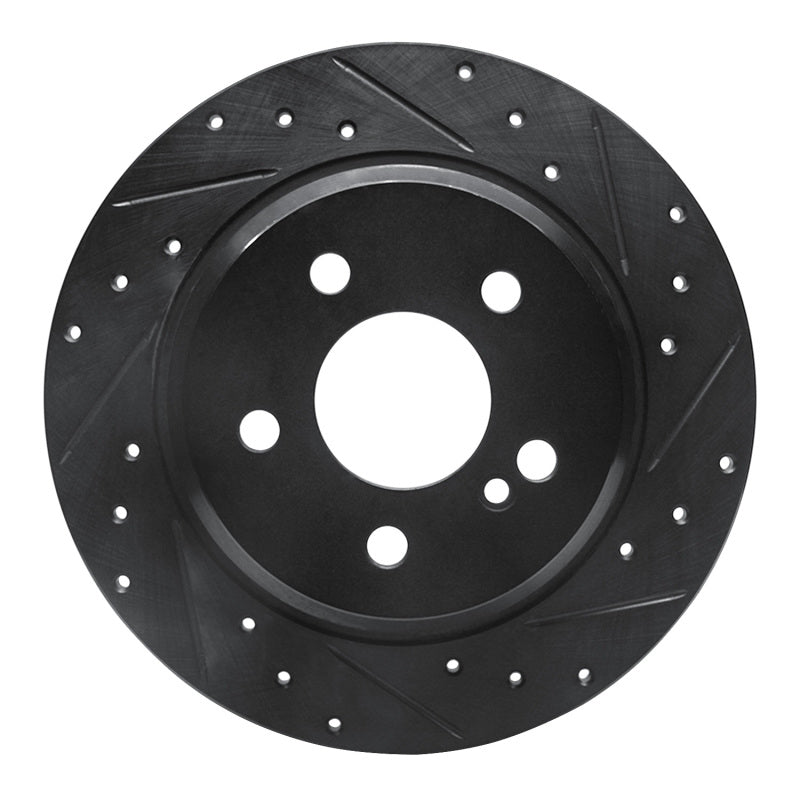 R1 Concepts 03-16 Mercedes-Benz E280 (Canada) Rear Right Drilled & Slotted Black Brake Rotor