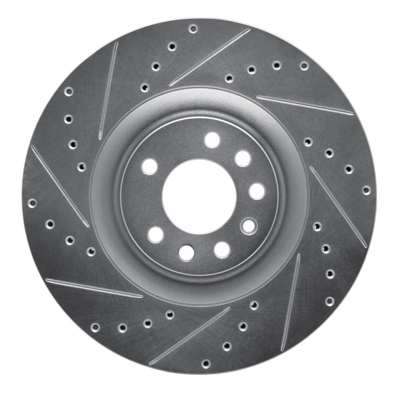 R1 Concepts 08-11 Saab 9-3 Front Left Drilled & Slotted Silver Brake Rotor