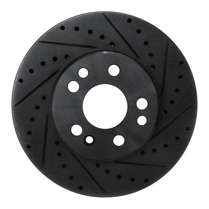R1 Concepts 91-99 Mercedes-Benz S350 Front Right Drilled & Slotted Black Brake Rotor