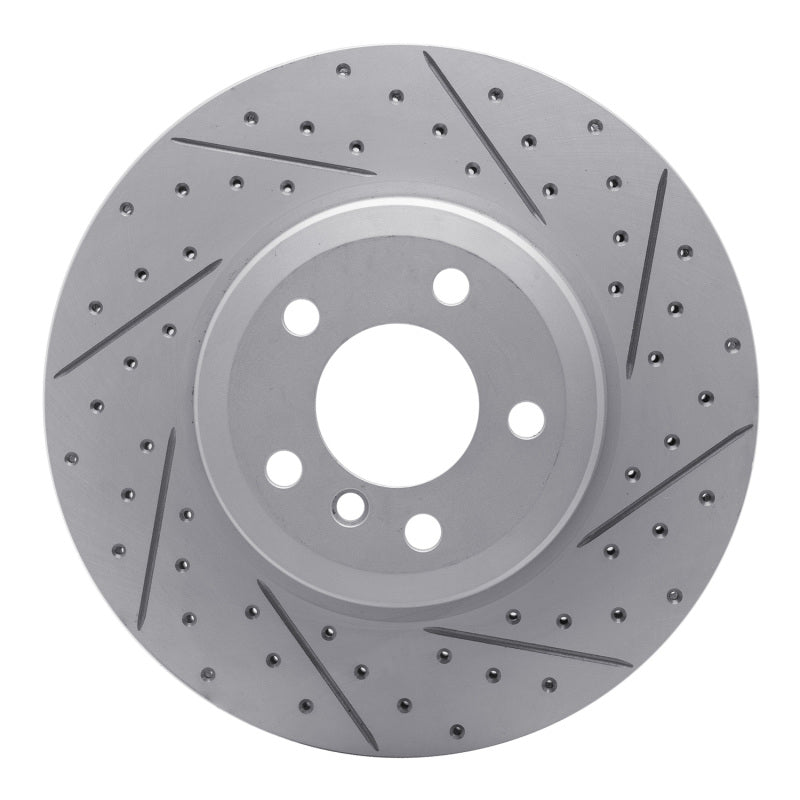 R1 Concepts 07-19 BMW X6 Rear Right Drilled & Slotted Geo-Carbon Rotor