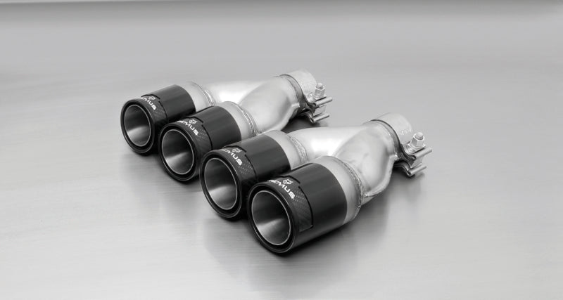 Remus  2006 Peugeot 207 1.4L/1.6L 84Mm Black Chrome Straight W/Carbon Insert Tail Pipe Set (Pair)