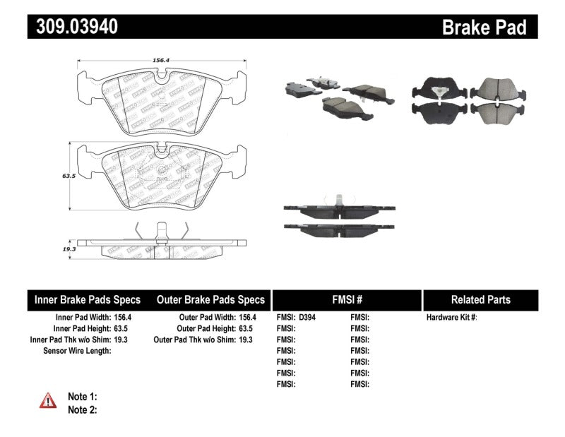 Stoptech PosiQuiet Vollkswagen Front Ceramic Brake Pads