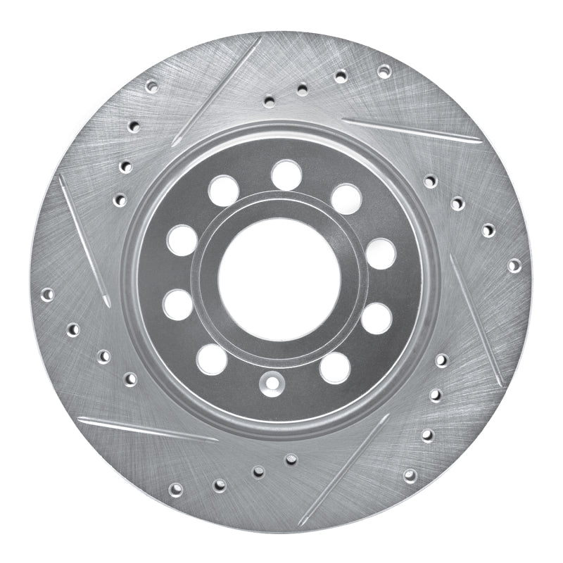 R1 Concepts 05-15 Volkswagen Jetta Sedan Front Left Drilled & Slotted Silver Brake Rotor