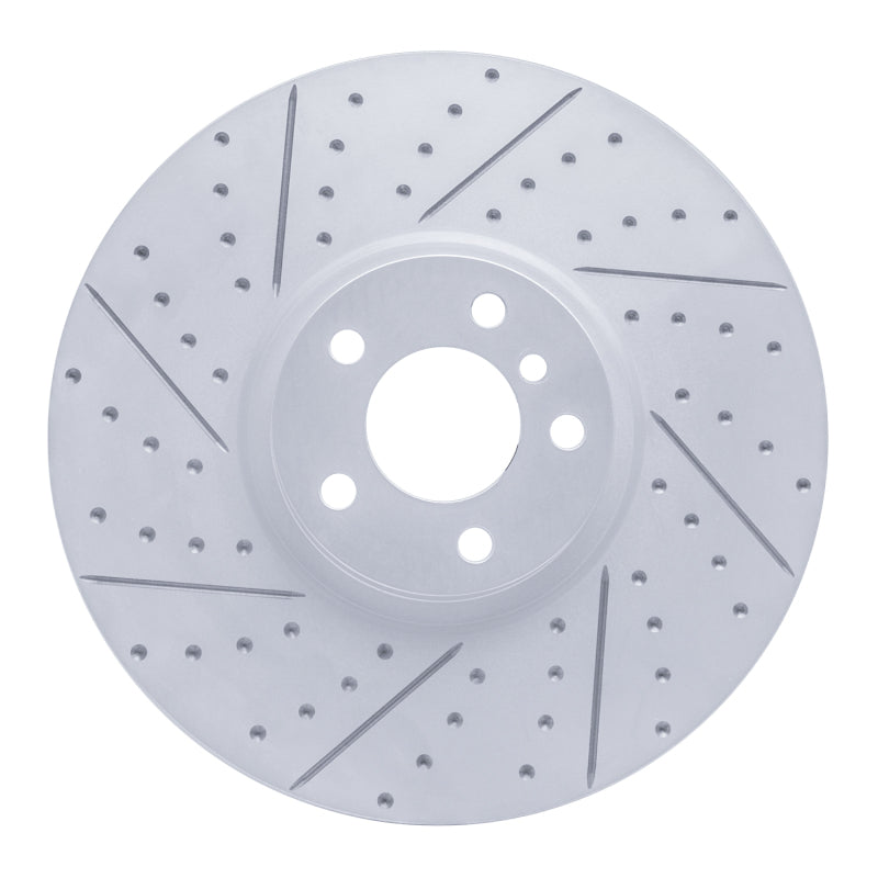 R1 Concepts 10-11 BMW X6 Right Front Drilled & Slotted Geo-Carbon Rotor