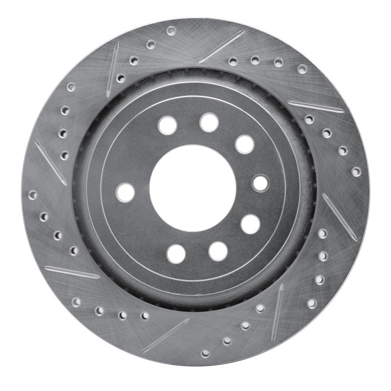 R1 Concepts 2008-2011 Saab 9-3X Rear Left Drilled & Slotted Silver Brake Rotor