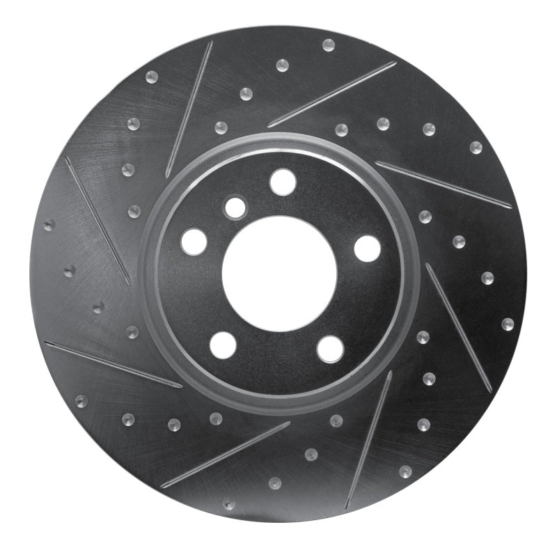 R1 Concepts 16-18 BMW X4 Right Front Drilled & Slotted Silver Brake Rotor