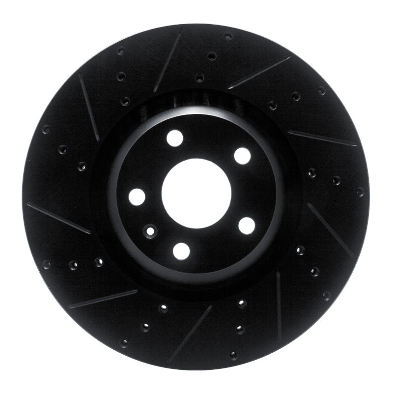 R1 Concepts 12-15 Audi TTS Quattro Front Left Drilled & Slotted Black Brake Rotor