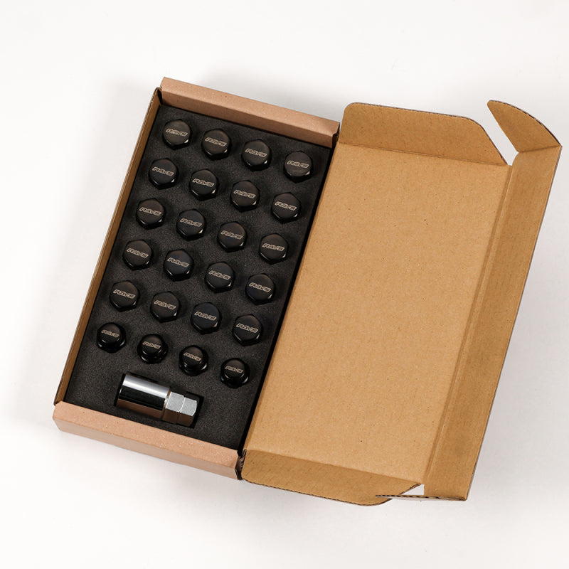 Rays Wheels 19 Hex Nut M12x1.50 -Black (20 Pieces)