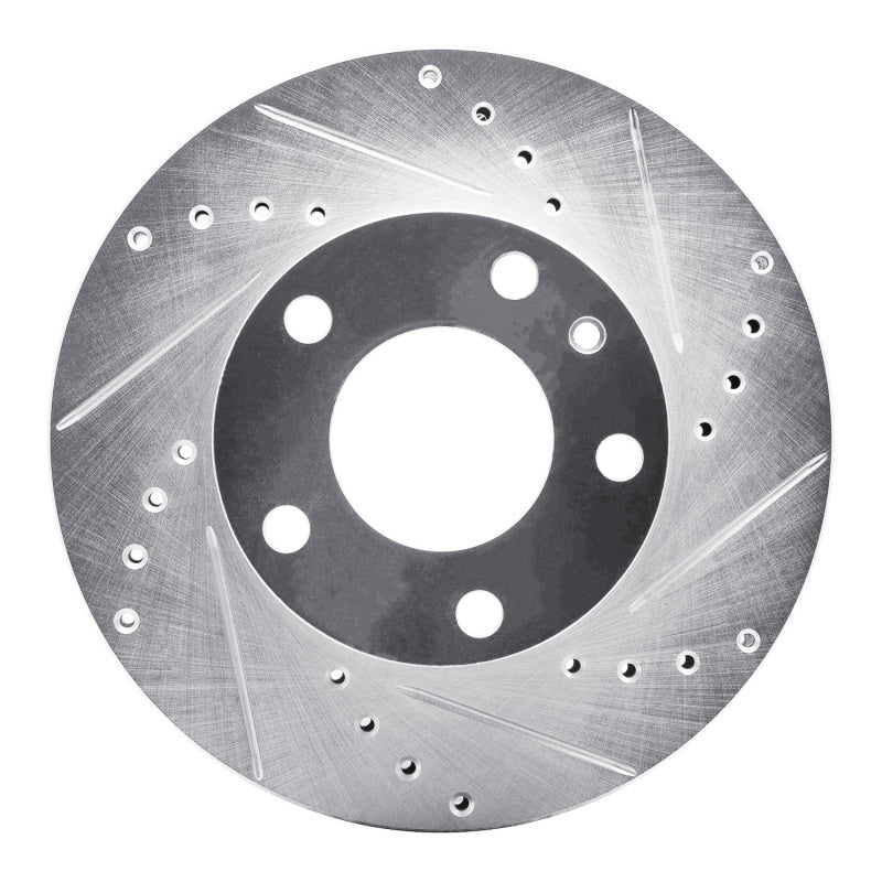 R1 Concepts 82-86 BMW 735I Front Right Drilled & Slotted Silver Brake Rotor