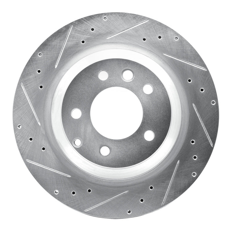R1 Concepts 05-18 Porsche CAYENNE Rear Left Drilled & Slotted Silver Brake Rotor