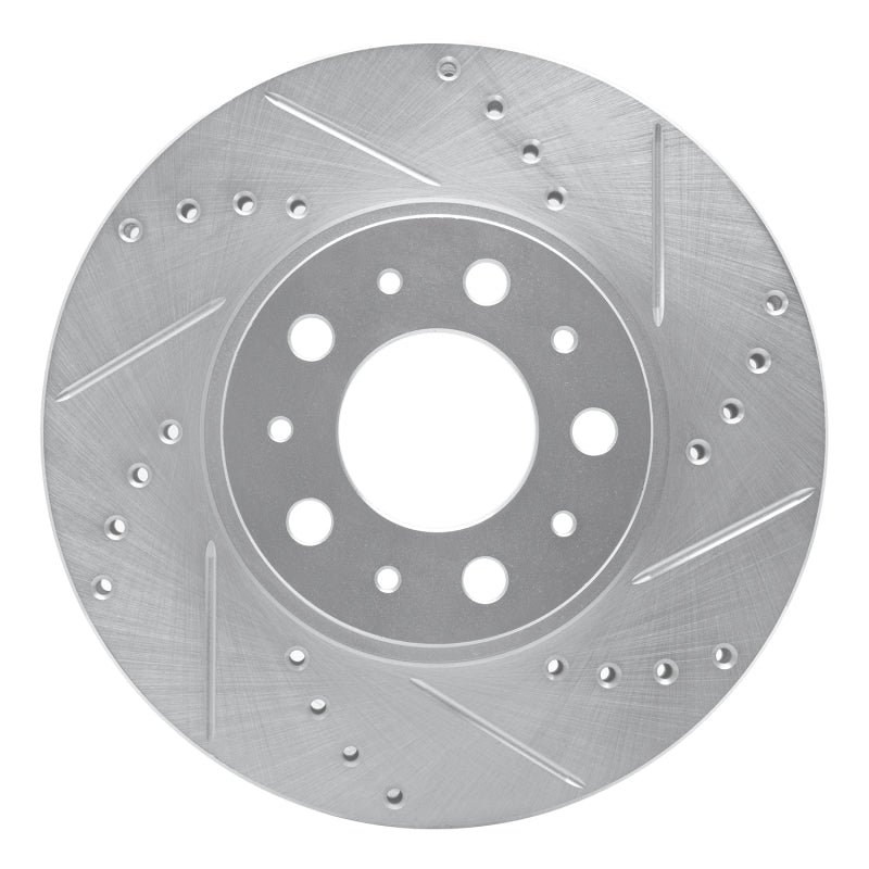 R1 Concepts 95-04 Volvo 960 Front Right Drilled & Slotted Silver Brake Rotor