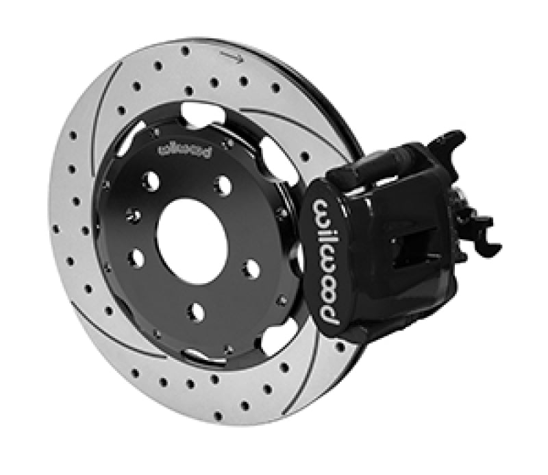 Wilwood 03-08 Audi A4 Caliper-Combination Parking Brake Rear 12.19 Drilled Rotor - Black