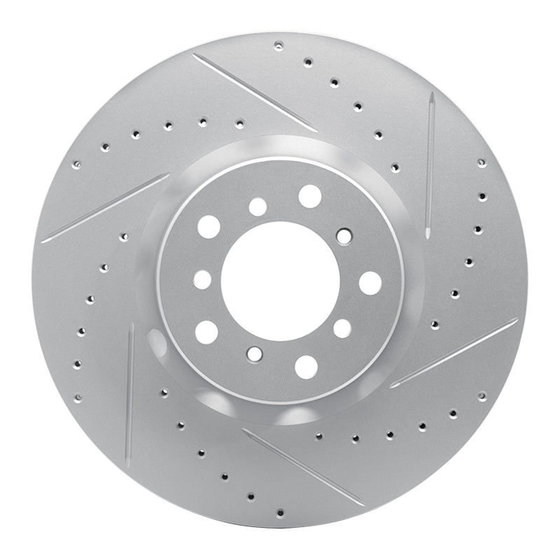 R1 Concepts 00-03 BMW M5 Left Front Drilled & Slotted Geo-Carbon Rotor