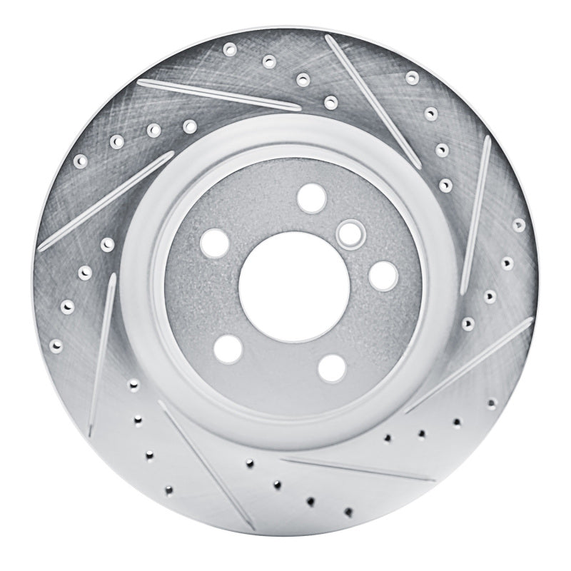 R1 Concepts 19-24 BMW X2 Rear Right Drilled & Slotted Silver Brake Rotor