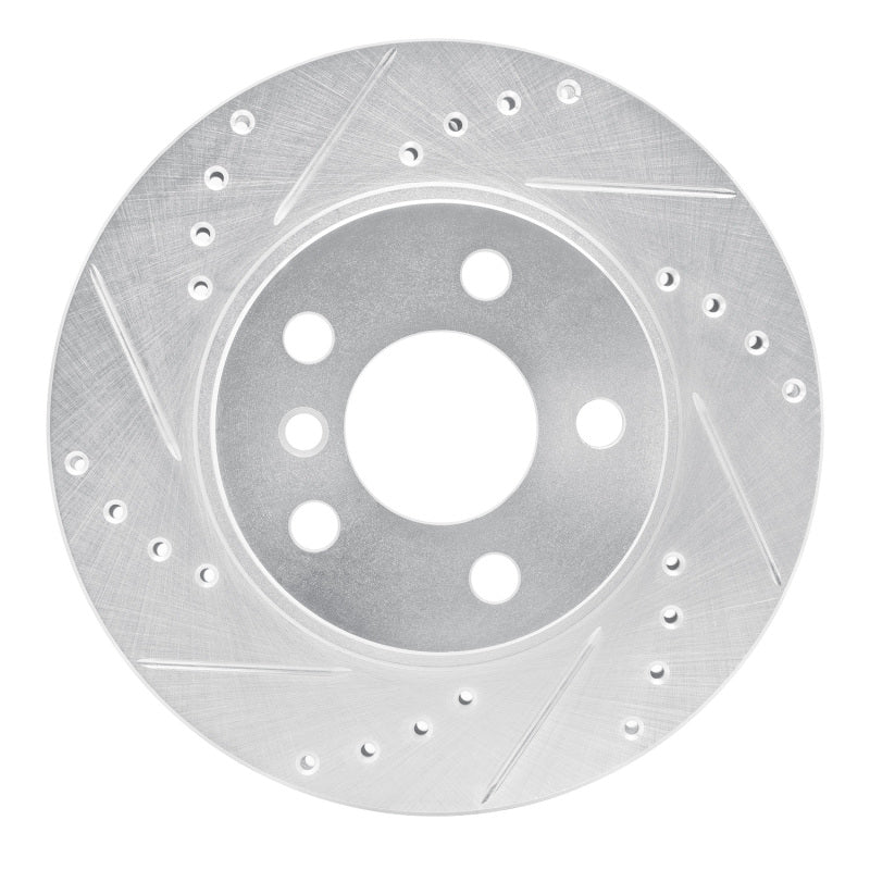 R1 Concepts 14-21 BMW i3 Front Left Drilled & Slotted Silver Brake Rotor