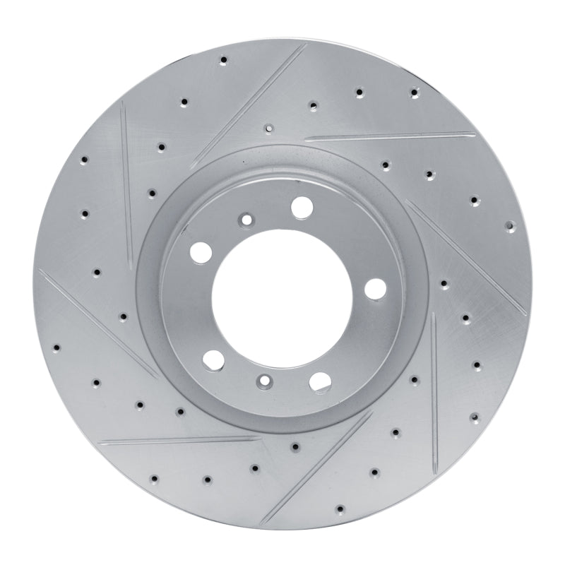 R1 Concepts 10-24 Audi RS e-Tron GT Left Front Drilled & Slotted Silver Brake Rotor