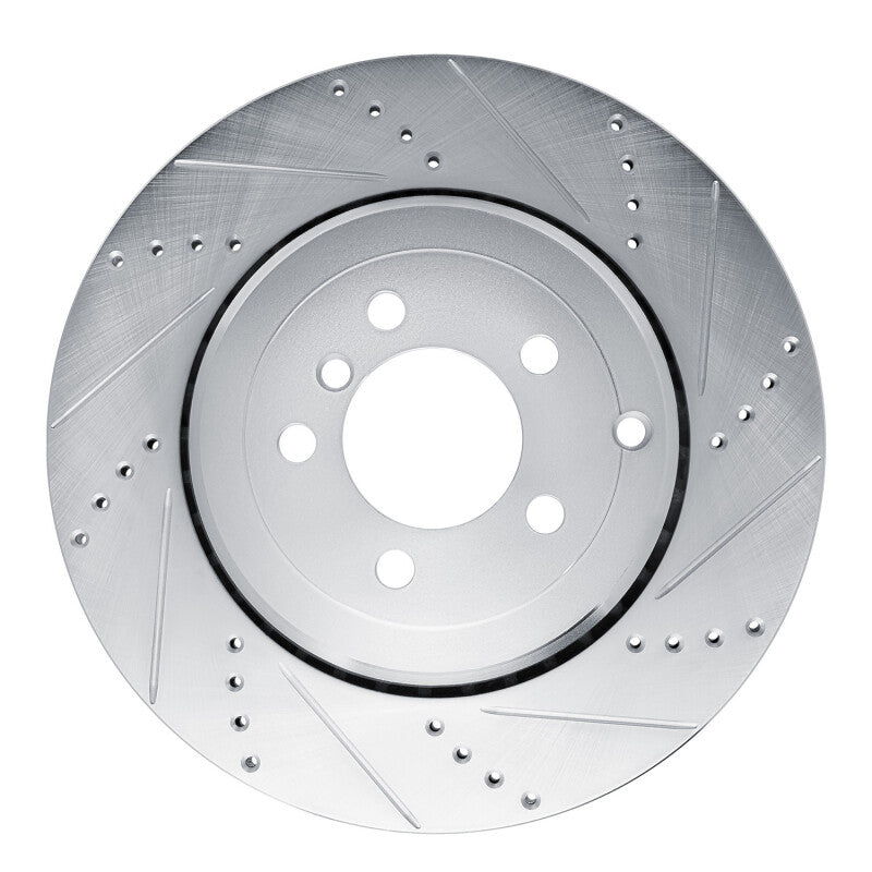 R1 Concepts 10-12 Land Rover Range Rover Rear Right Drilled & Slotted Silver Brake Rotor