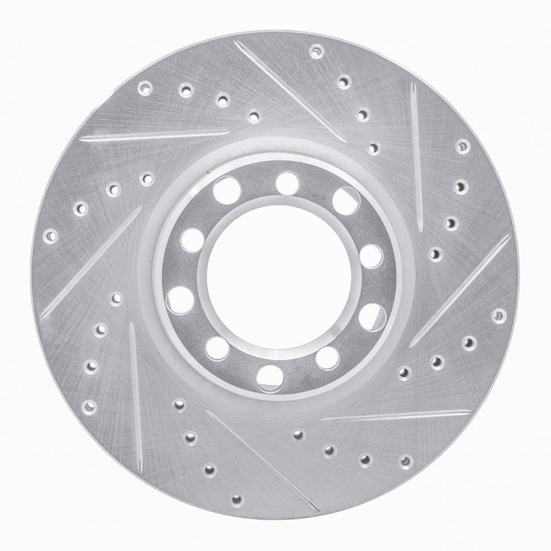 R1 Concepts 82-85 Mercedes-Benz 380SEC Front Right Drilled & Slotted Silver Brake Rotor