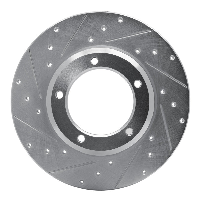 R1 Concepts 74-99 Land Rover Discovery Front Left Drilled & Slotted Silver Brake Rotor