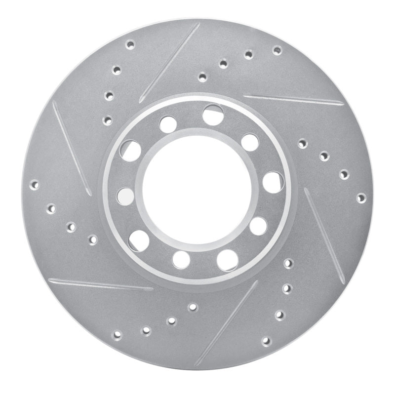 R1 Concepts 72-74 Mercedes-Benz 350SL Front Left Drilled & Slotted Silver Brake Rotor