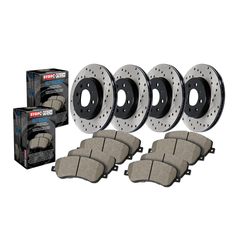 Stoptech Street Axle Pack, Drilled, 4 Wheel