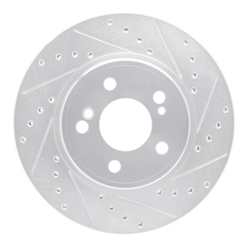 R1 Concepts 93-02 Mercedes-Benz SL500 Rear Right Drilled & Slotted Silver Brake Rotor