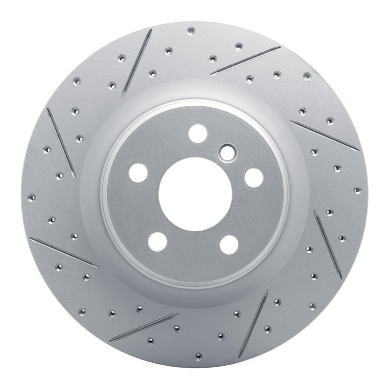 R1 Concepts 19-24 BMW X2 Rear Left Drilled & Slotted Geo-Carbon Rotor