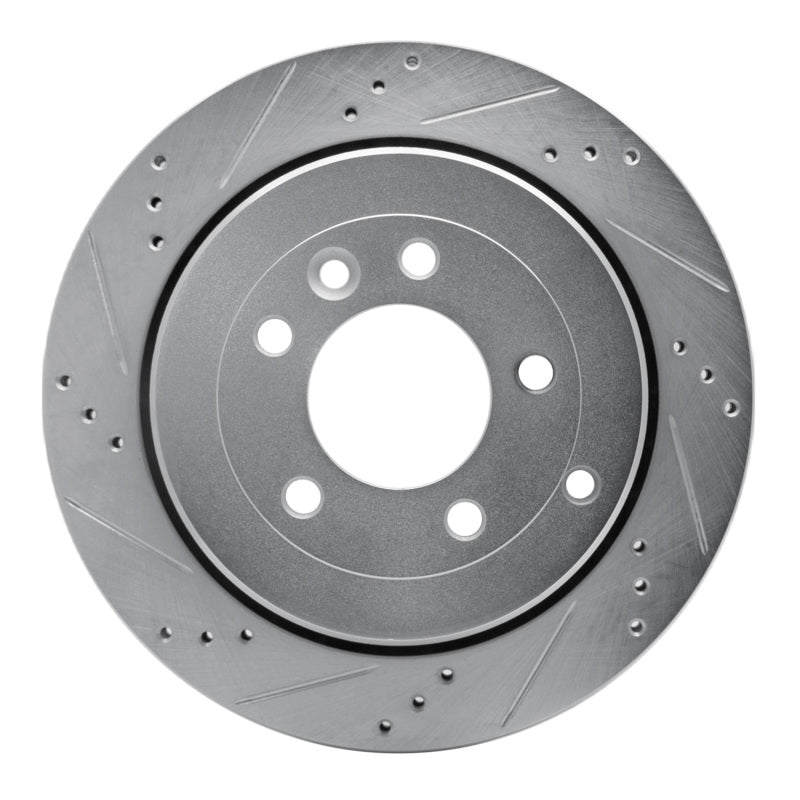 R1 Concepts 05-07 Land Rover LR3 Rear Left Drilled & Slotted Silver Brake Rotor