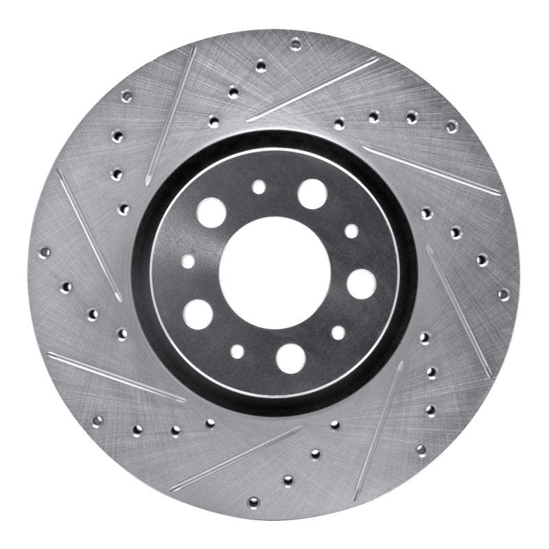 R1 Concepts 03-09 Volvo S60 Front Left Drilled & Slotted Silver Brake Rotor