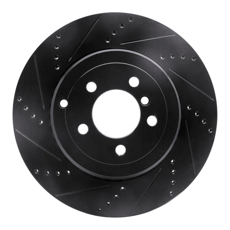 R1 Concepts 10-12 Land Rover Range Rover Rear Left Drilled & Slotted Black Brake Rotor