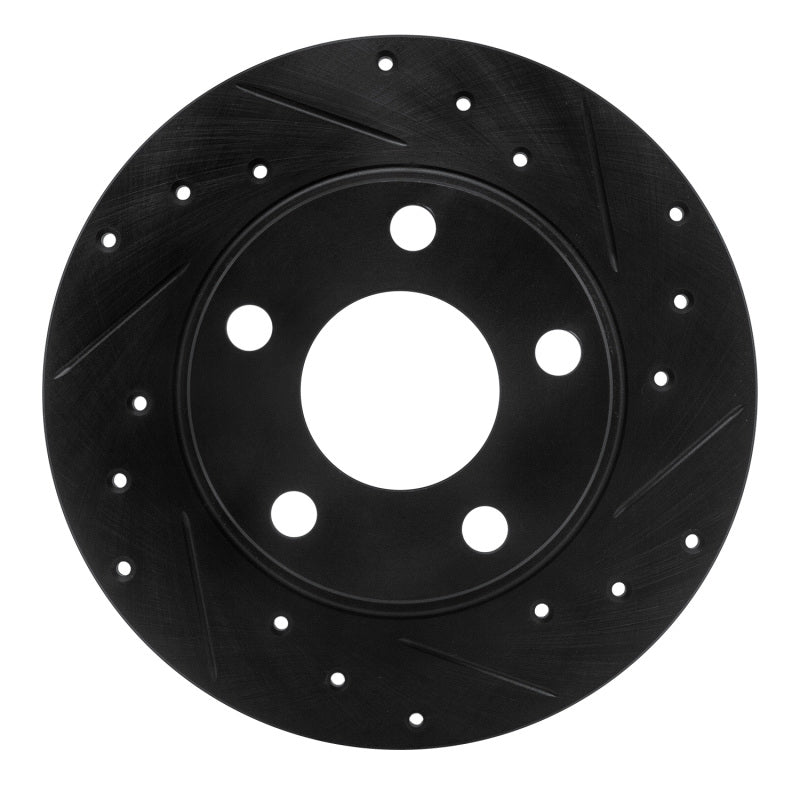 R1 Concepts 99-05 Audi A6 Quattro Rear Right Drilled & Slotted Black Brake Rotor