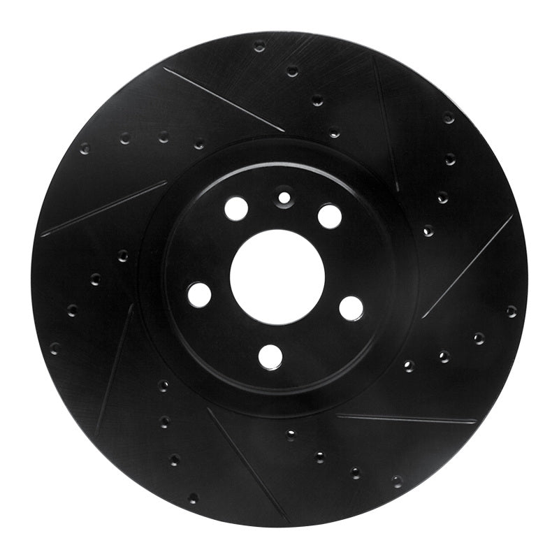 R1 Concepts 16-26 Polestar Polestar 2 Front Right Drilled & Slotted Black Brake Rotor
