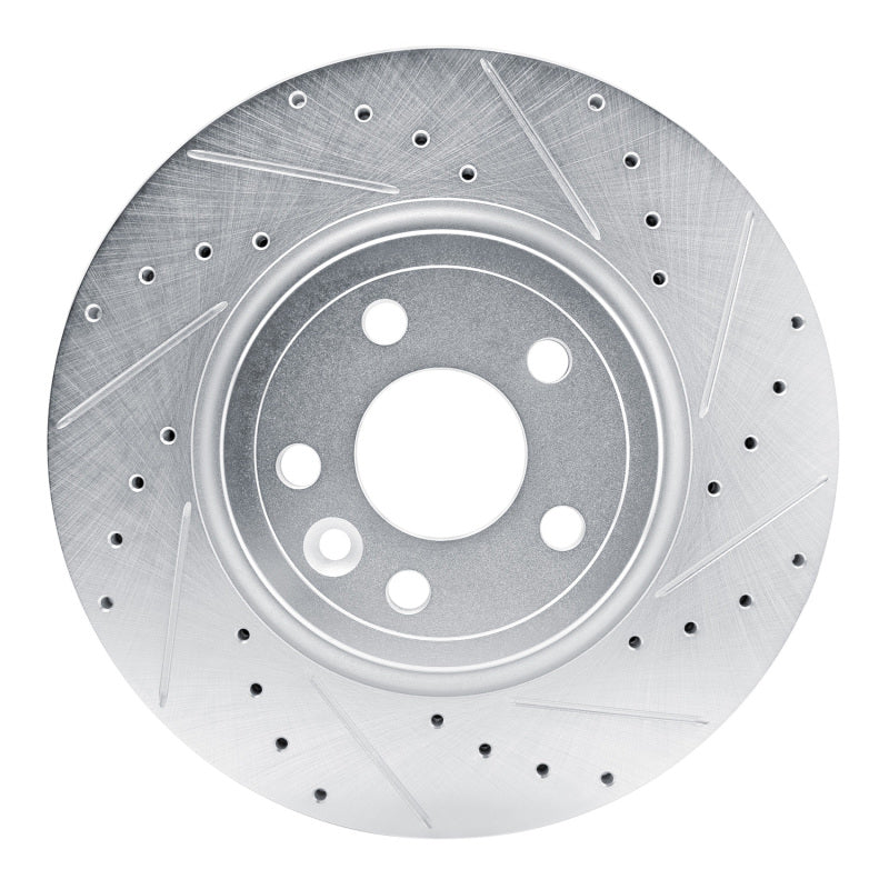 R1 Concepts 17-19 Jaguar F-Pace Front Right Drilled & Slotted Silver Brake Rotor