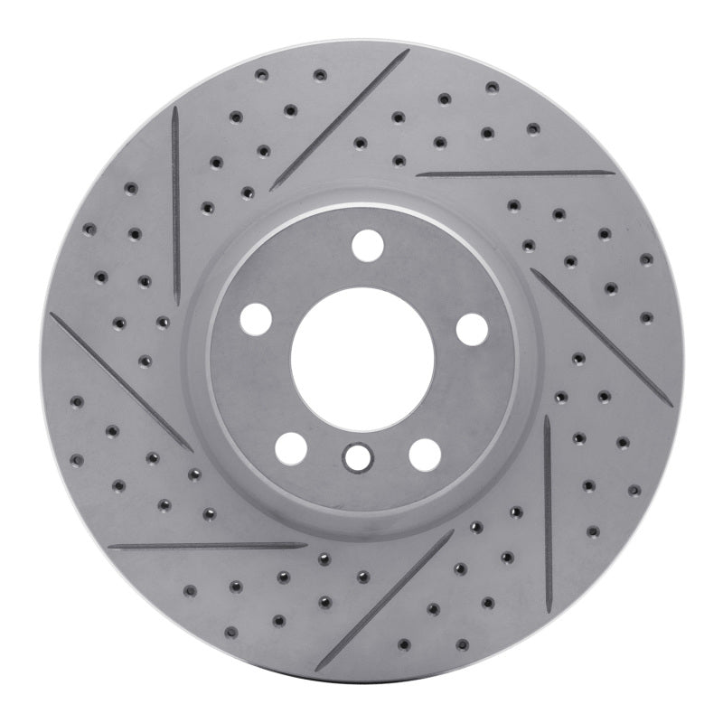 R1 Concepts 07-18 BMW X5 Front Left Drilled & Slotted Geo-Carbon Rotor