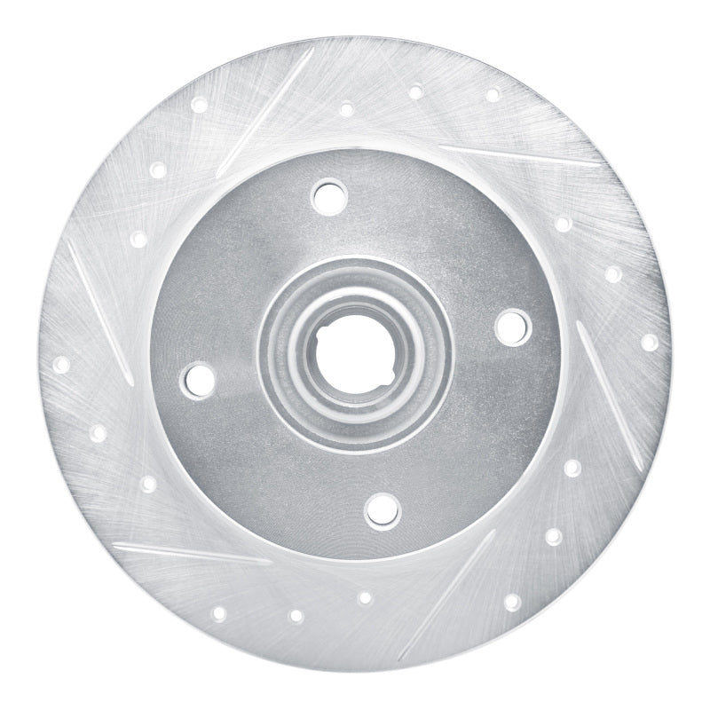 R1 Concepts 1965-1974 Volkswagen Karmann Ghia Front Left Drilled & Slotted Silver Brake Rotor