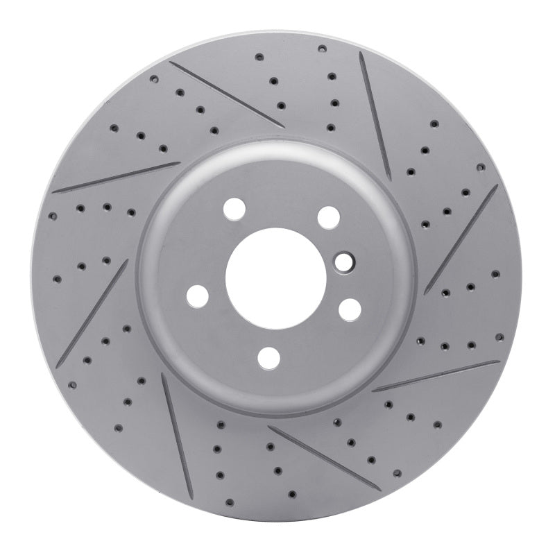 R1 Concepts 09-17 BMW 750I Right Front Drilled & Slotted Geo-Carbon Rotor