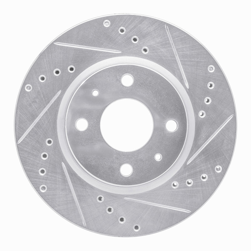 R1 Concepts 69-87 Saab 99 Front Right Rear Right Drilled & Slotted Silver Brake Rotor