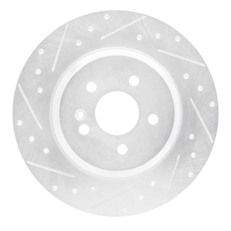 R1 Concepts 00-05 Mercedes-Benz ML430 Rear Left Drilled & Slotted Silver Brake Rotor