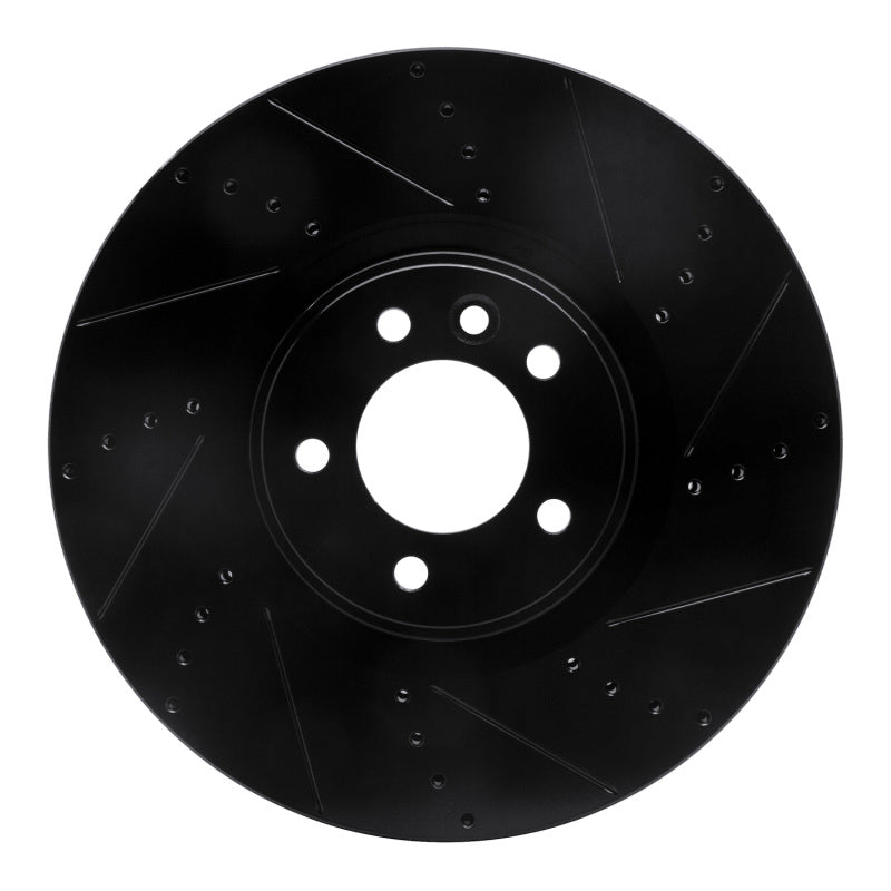 R1 Concepts 2010-2017 Land Rover Range Rover Sport Front Right Drilled & Slotted Black Brake Rotor