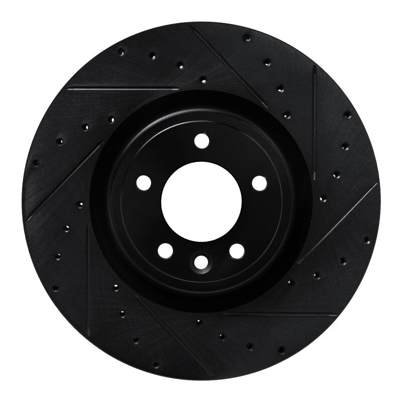 R1 Concepts 18-24 Land Rover Range Rover Front Right Drilled & Slotted Black Brake Rotor