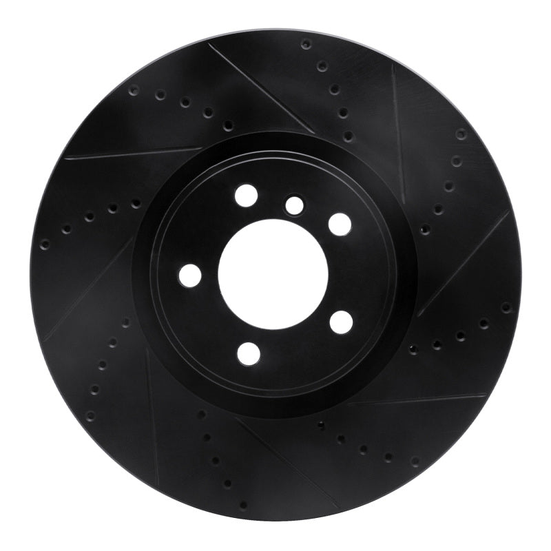 R1 Concepts 10-12 Land Rover Range Rover Front Right Drilled & Slotted Black Brake Rotor