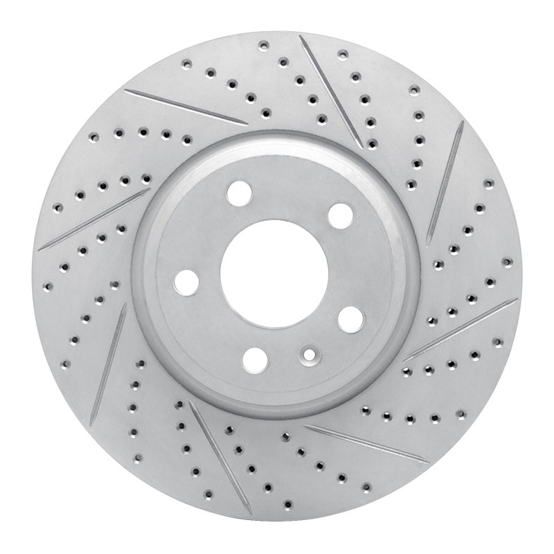 R1 Concepts 08-12 Audi Q5 (USA/Canada) Front Right Drilled & Slotted Geo-Carbon Rotor