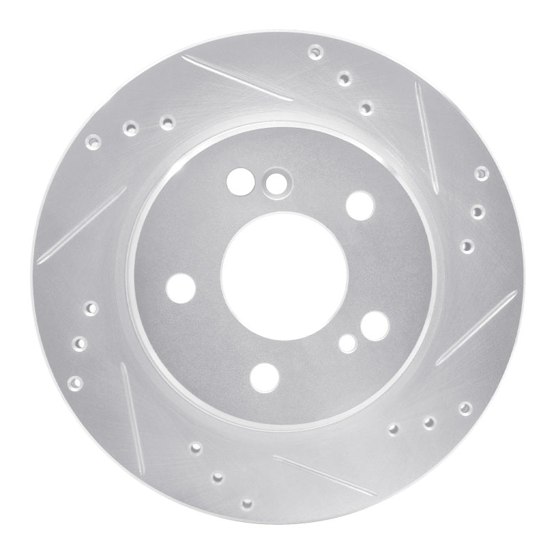 R1 Concepts 92-94 Mercedes-Benz E500 Rear Right Drilled & Slotted Silver Brake Rotor