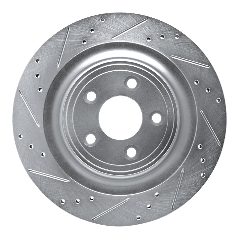 R1 Concepts 2006-2015 Jaguar XJ Rear Left Drilled & Slotted Silver Brake Rotor