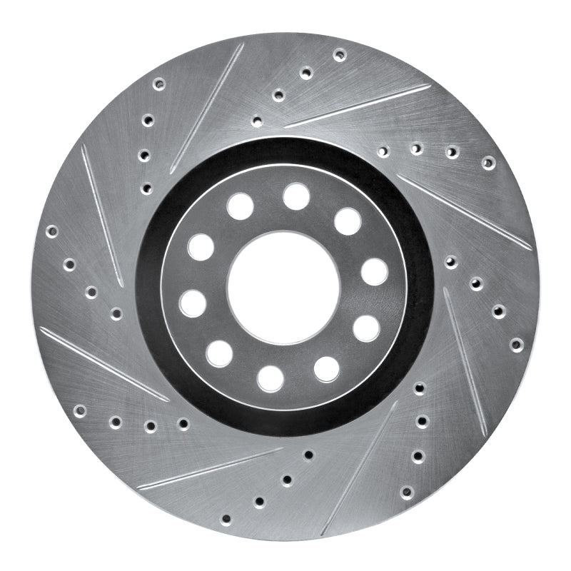 R1 Concepts 02-05 Volkswagen Passat (USA/Canada) Front Left Drilled & Slotted Silver Brake Rotor