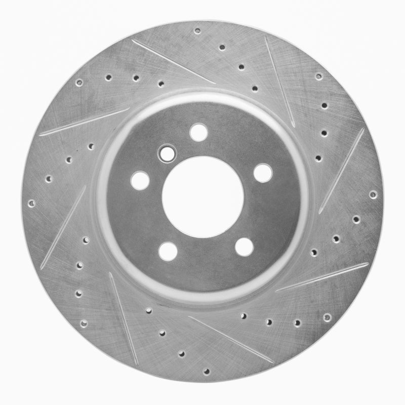 R1 Concepts 11-19 BMW 640I Gran Coupe Front Right Drilled & Slotted Silver Brake Rotor